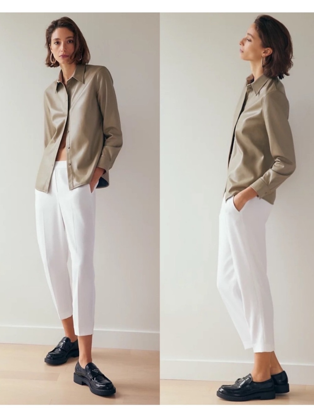 Aritzia Conan Pants Slacks Crepe Pull On Elastic Waist Cropped Pleated Work Sz 6